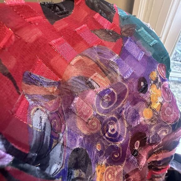 Vintage I & R Sheer Jacket Topper Dopamine Lightweight Mesh Button Down Sz. M EC - Picture 12 of 16